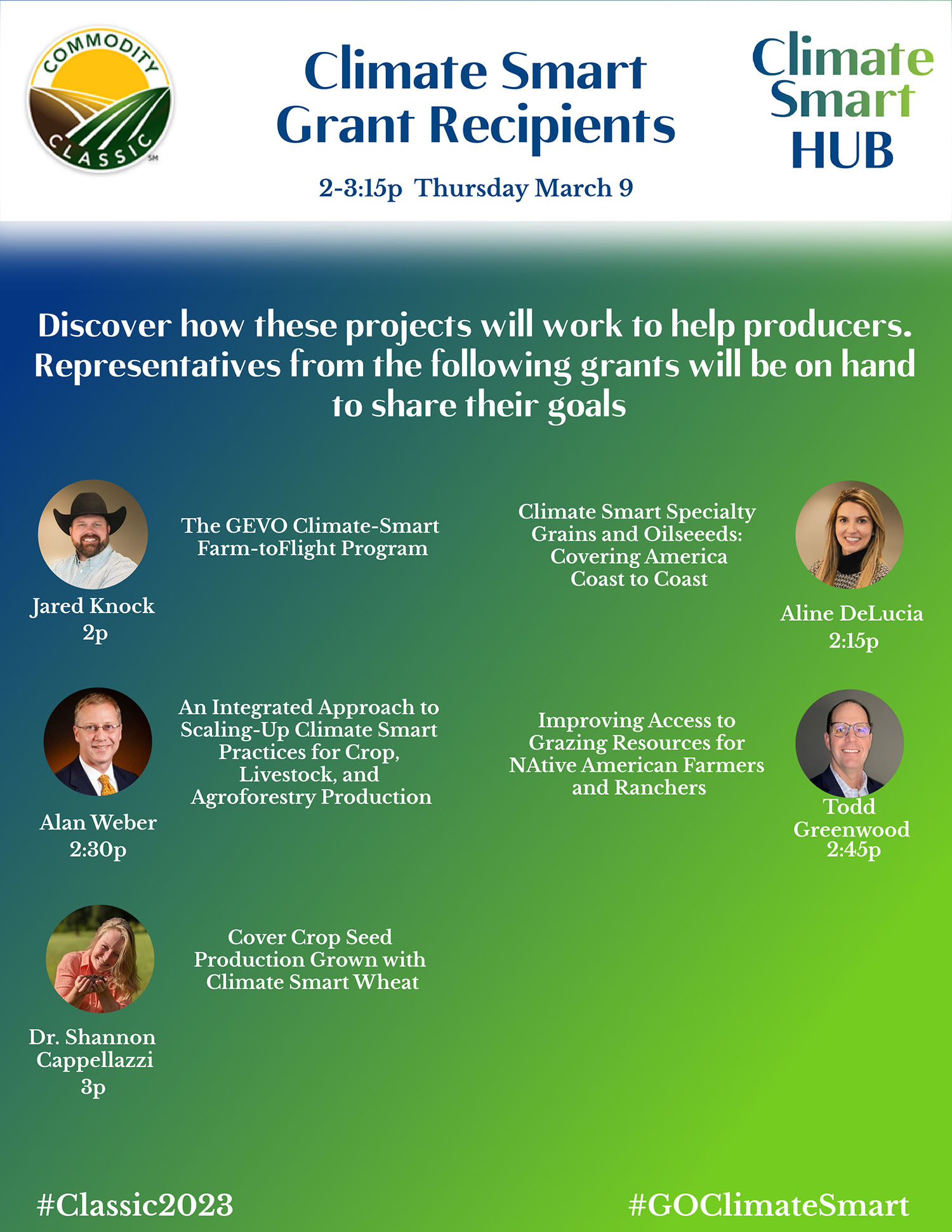Climate Smart Grant Recipients Thursday